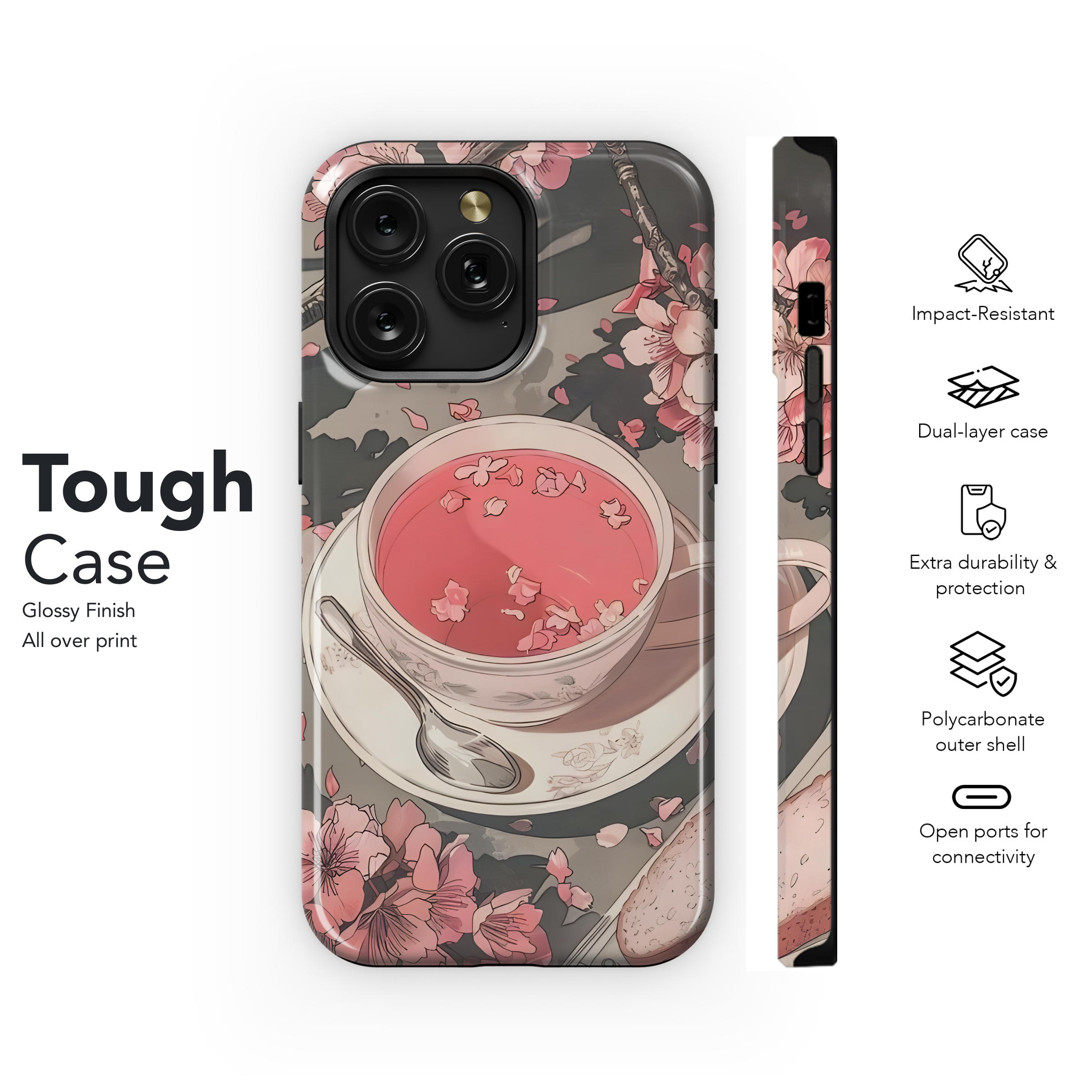 Pink Blossom Teacup
 Phone Case iPhone Samsung Cover Pixel 4496 - Image 6