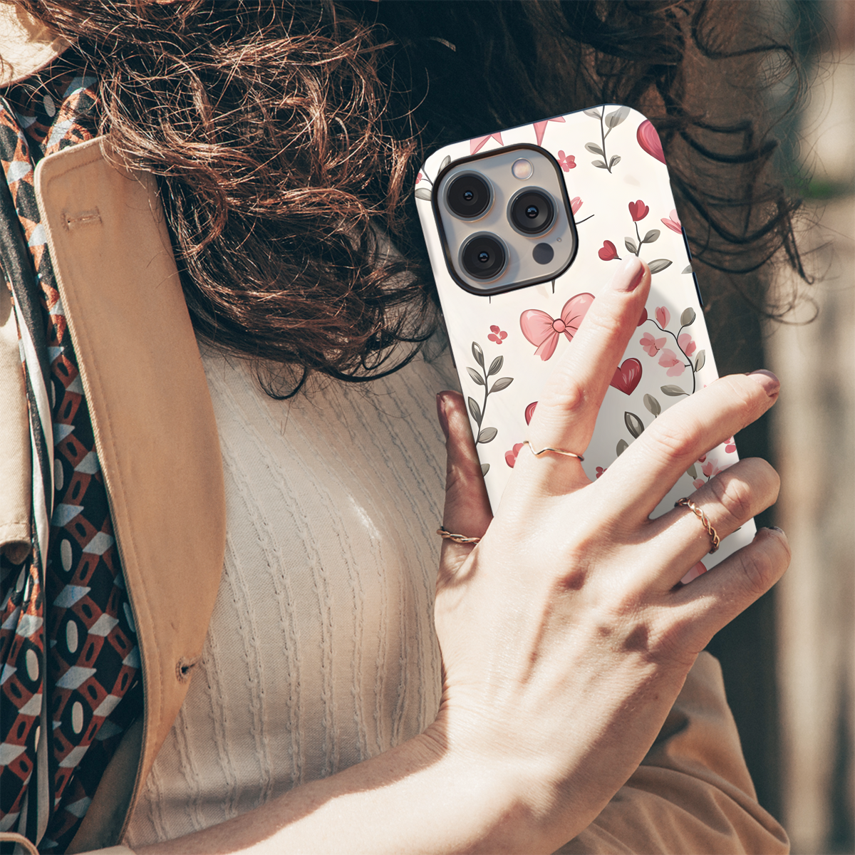 Pink Bow Floral Hearts
 Phone Case iPhone Samsung Cover Pixel 4238 - Image 5