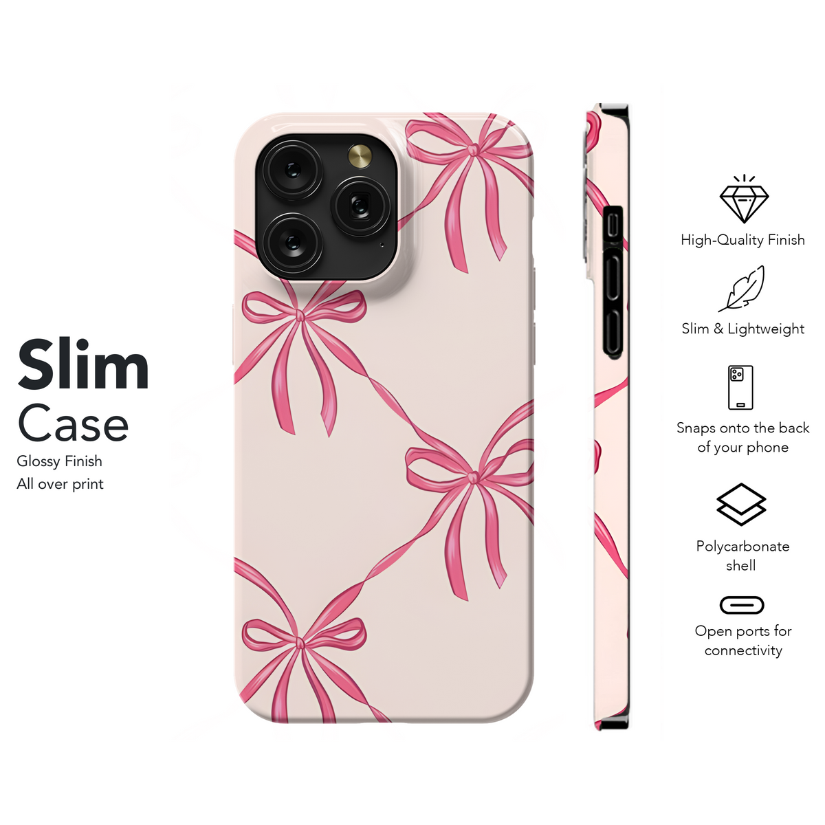 Pink Bow Seamless Pattern Phone Case iPhone Samsung Cover Pixel 2446 - Image 7