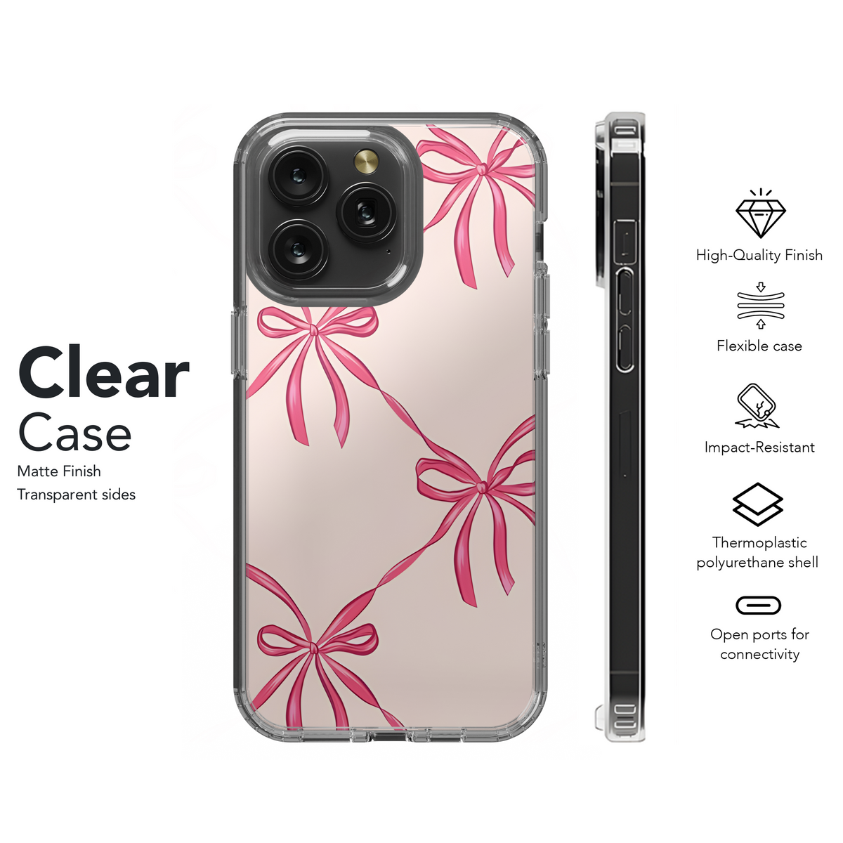 Pink Bow Seamless Pattern Phone Case iPhone Samsung Cover Pixel 2446 - Image 8