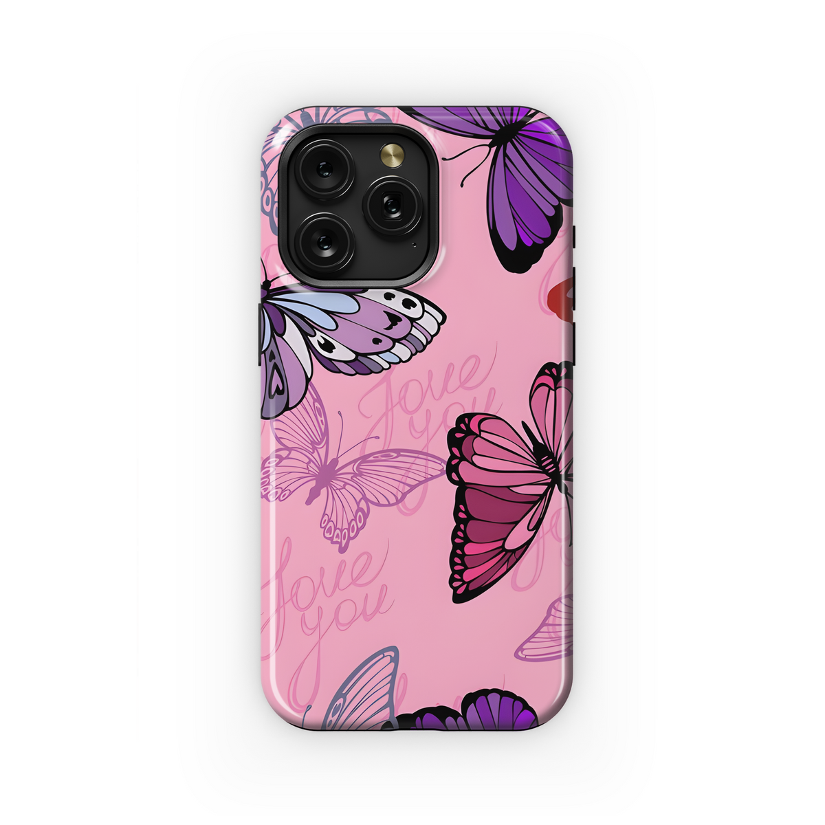 Pink Butterfly Phone Case iPhone Samsung Cover Pixel 3949 - Image 1