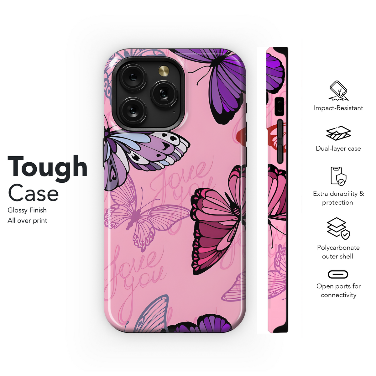 Pink Butterfly Phone Case iPhone Samsung Cover Pixel 3949 - Image 6