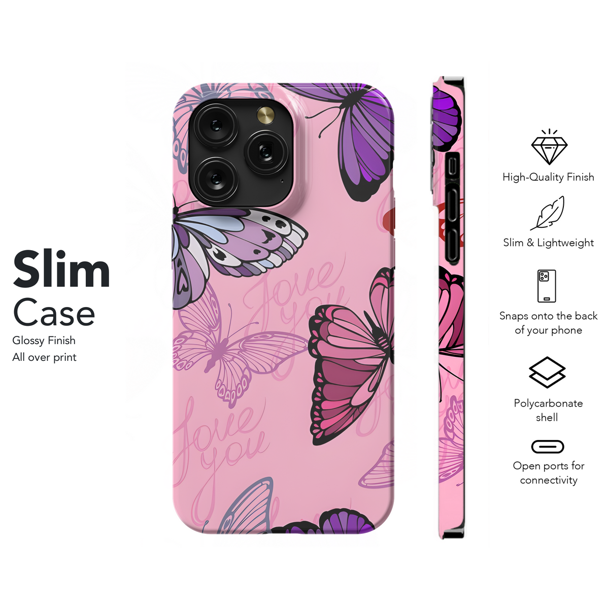 Pink Butterfly Phone Case iPhone Samsung Cover Pixel 3949 - Image 7