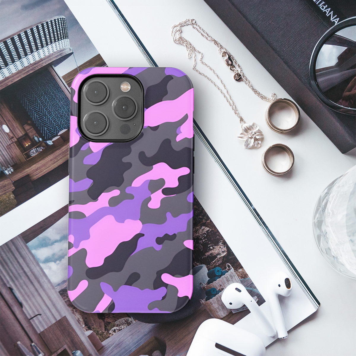 Pink Camouflage Military Phone Case iPhone Samsung Cover Pixel 2195 - Image 3