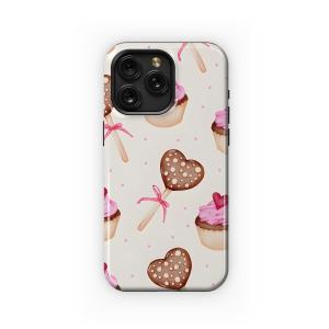 Pink Cupcake Heart Lollipop Pattern Phone Case iPhone Samsung Cover Pixel 5238 - Image 1