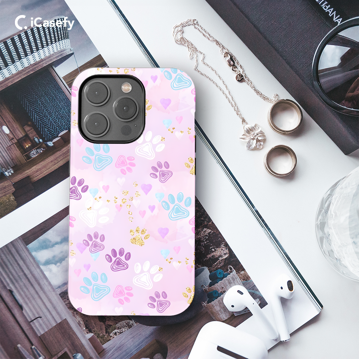 Pink Dog Paw Phone Case iPhone Samsung Pixel & More 234 - Image 3