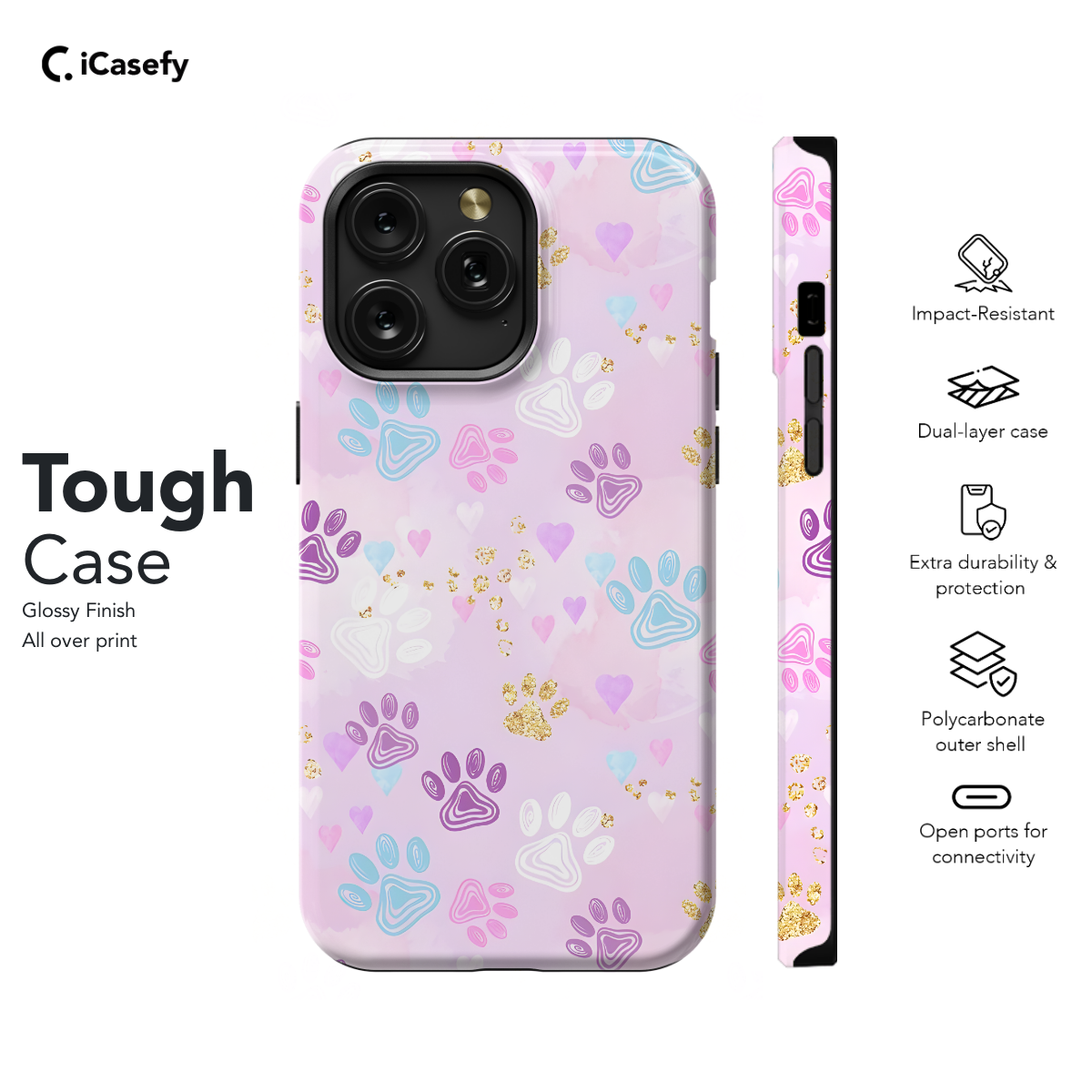 Pink Dog Paw Phone Case iPhone Samsung Pixel & More 234 - Image 5