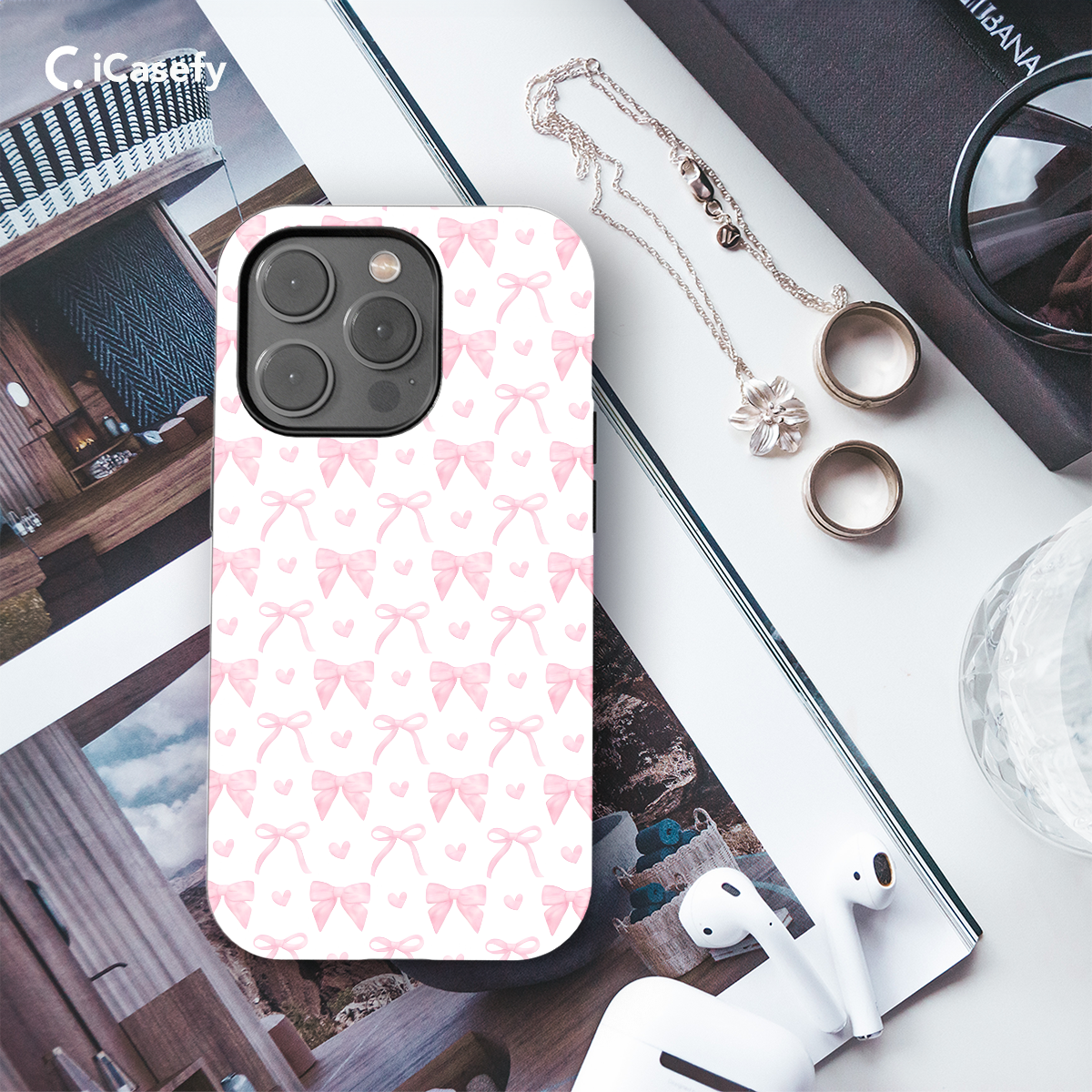 Pink Heart Aesthetic Coquette Bow Phone Case iPhone Samsung Cover Pixel 1012 - Image 3