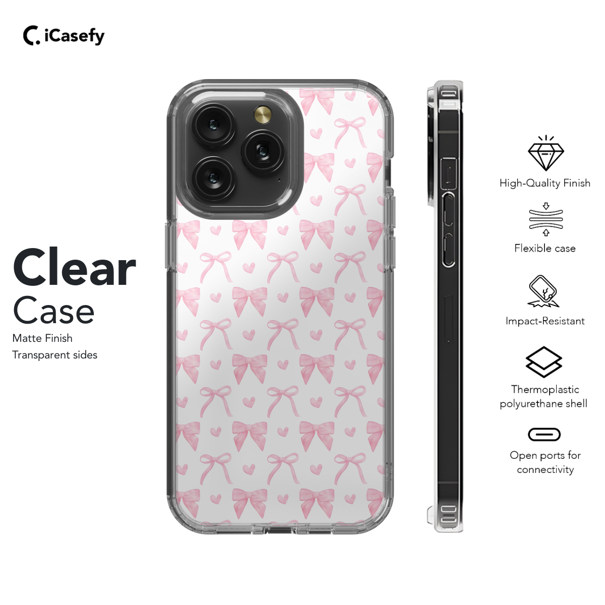 Pink Heart Aesthetic Coquette Bow Phone Case iPhone Samsung Cover Pixel 1012 - Image 7