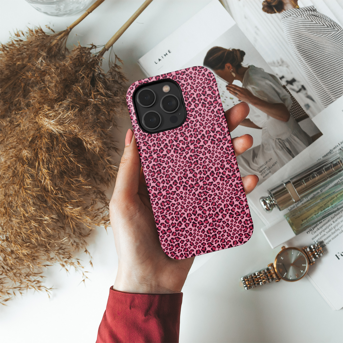 Pink Leopard Spots
 Phone Case iPhone Samsung Cover Pixel 4026 - Image 4