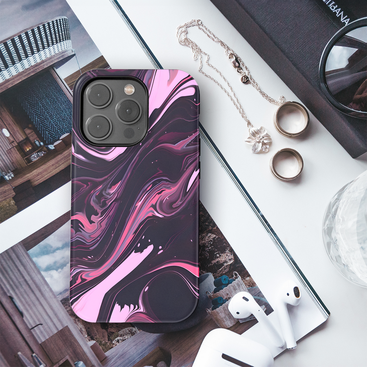 Pink Marble Swirl
 Phone Case iPhone Samsung Cover Pixel 4292 - Image 3