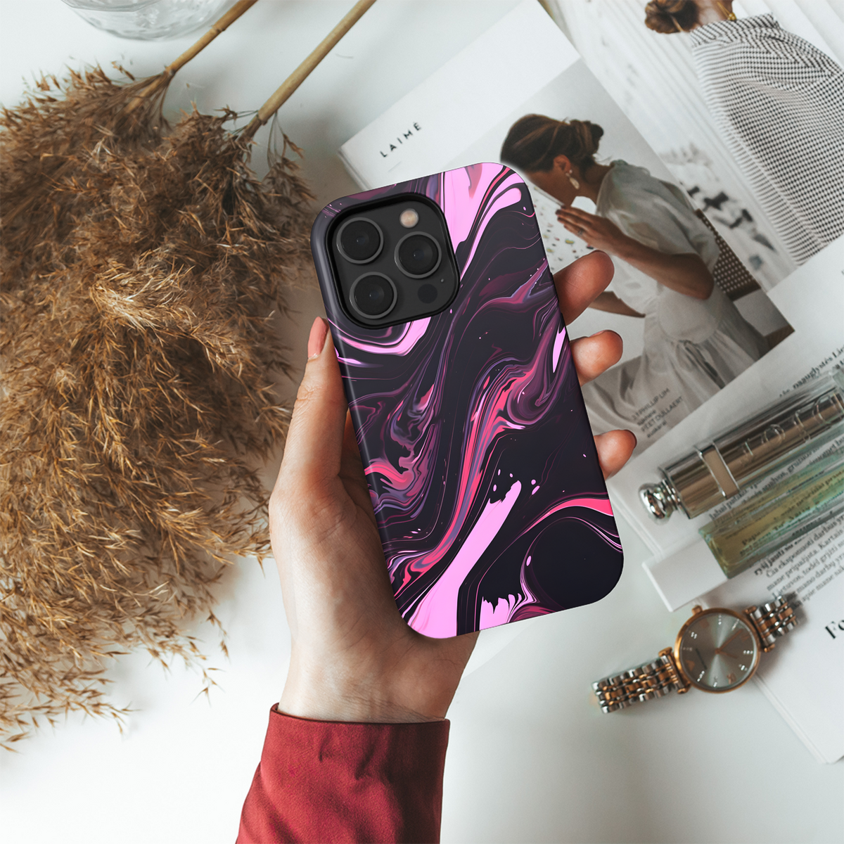 Pink Marble Swirl
 Phone Case iPhone Samsung Cover Pixel 4292 - Image 4