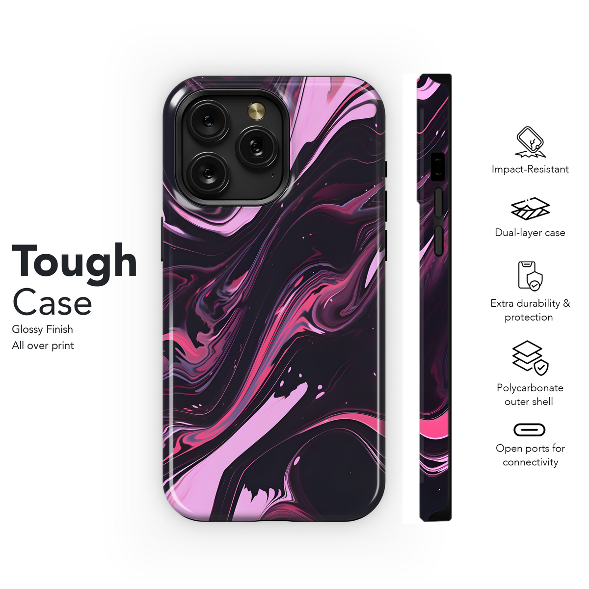 Pink Marble Swirl
 Phone Case iPhone Samsung Cover Pixel 4292 - Image 6