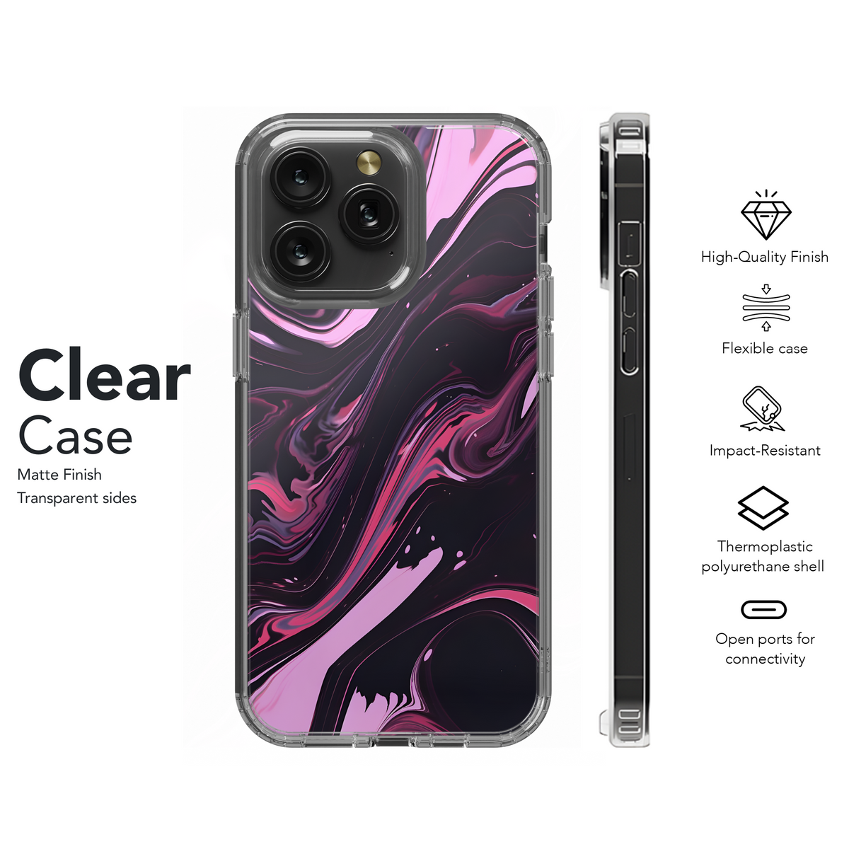 Pink Marble Swirl
 Phone Case iPhone Samsung Cover Pixel 4292 - Image 8