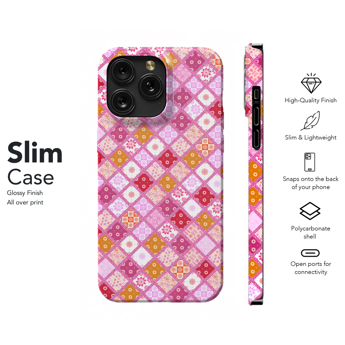 Pink Patchwork Delight
 Phone Case iPhone Samsung Cover Pixel 4204 - Image 7