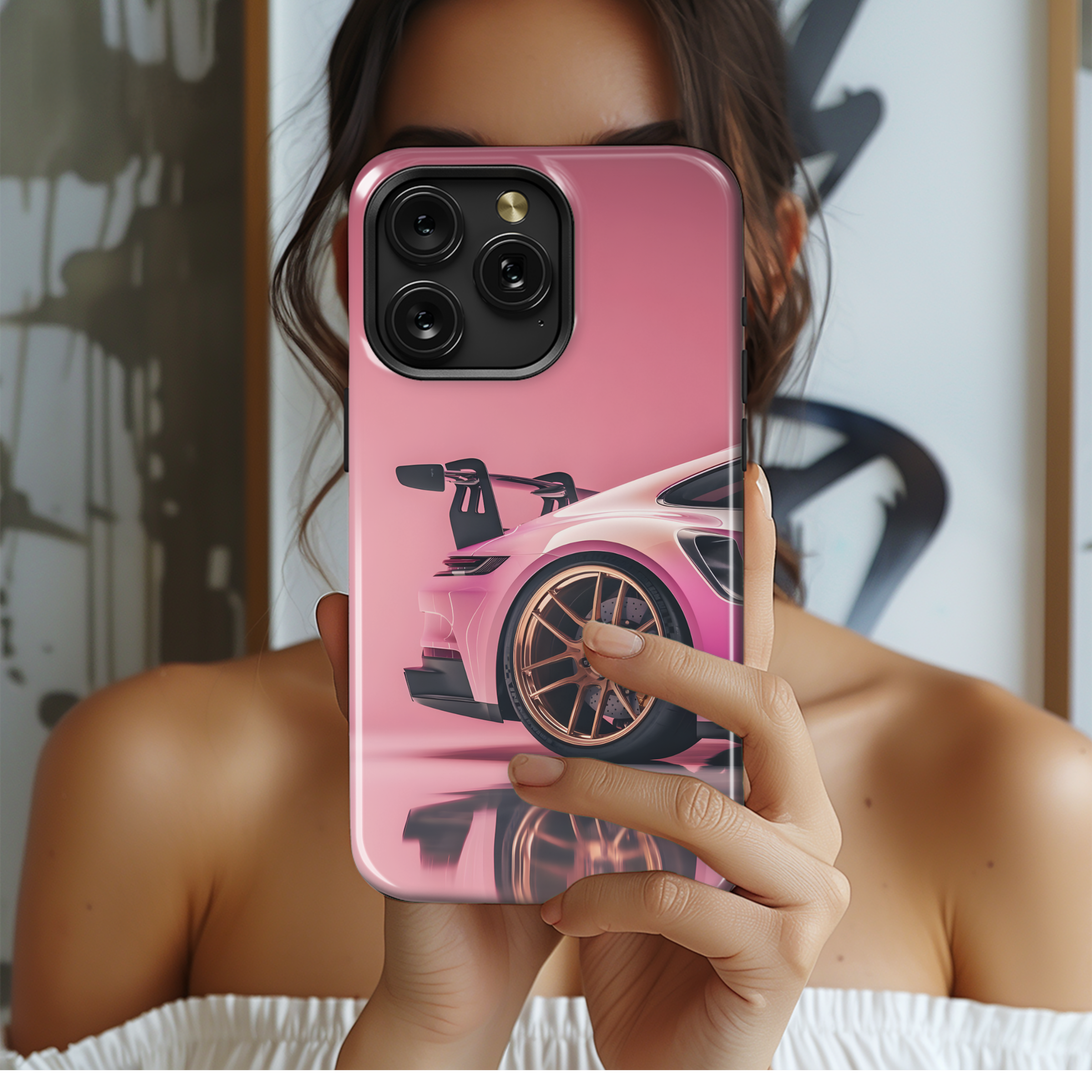 Pink Porsche Dream  
 Phone Case iPhone Samsung Cover Pixel 4412 - Image 2