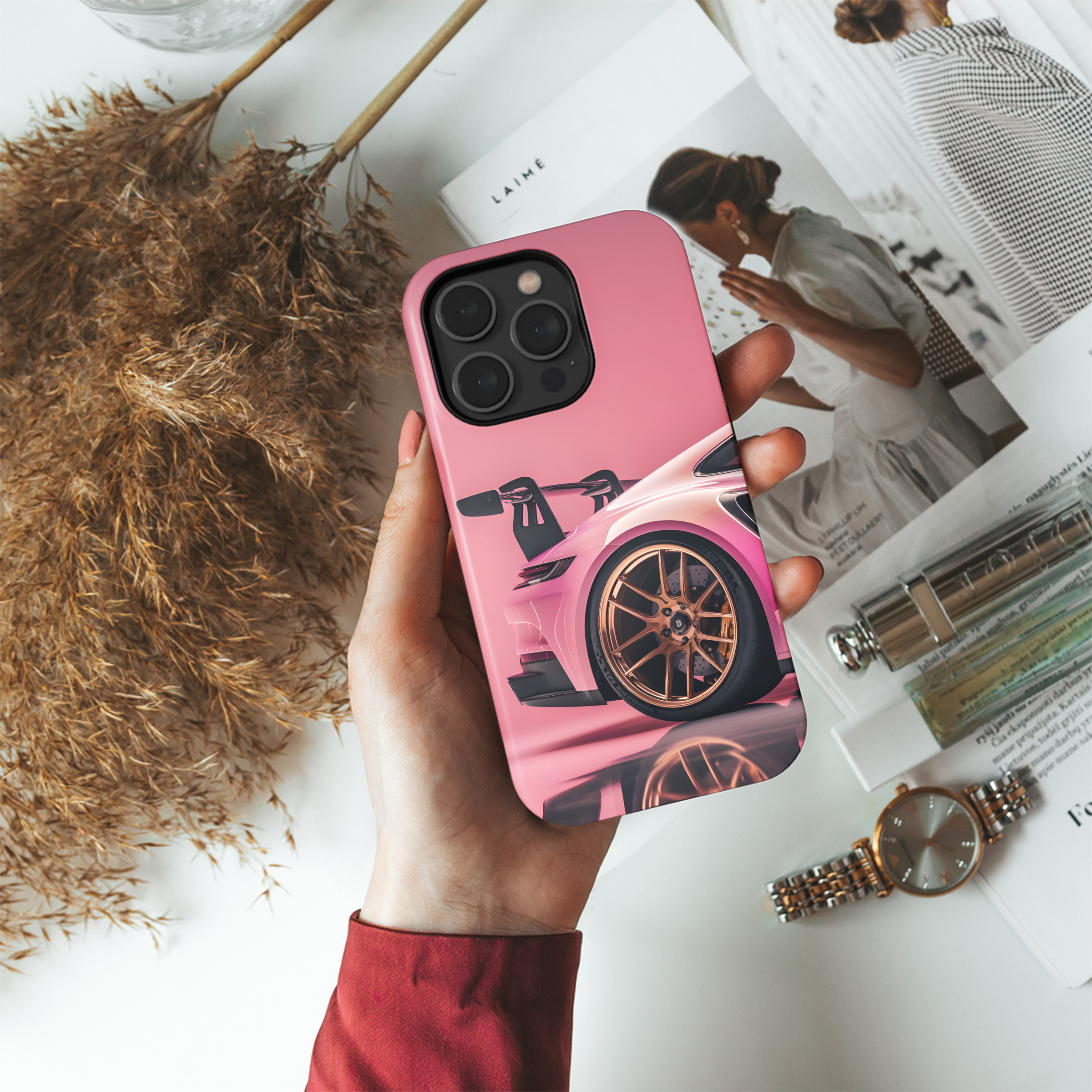 Pink Porsche Dream  
 Phone Case iPhone Samsung Cover Pixel 4412 - Image 4