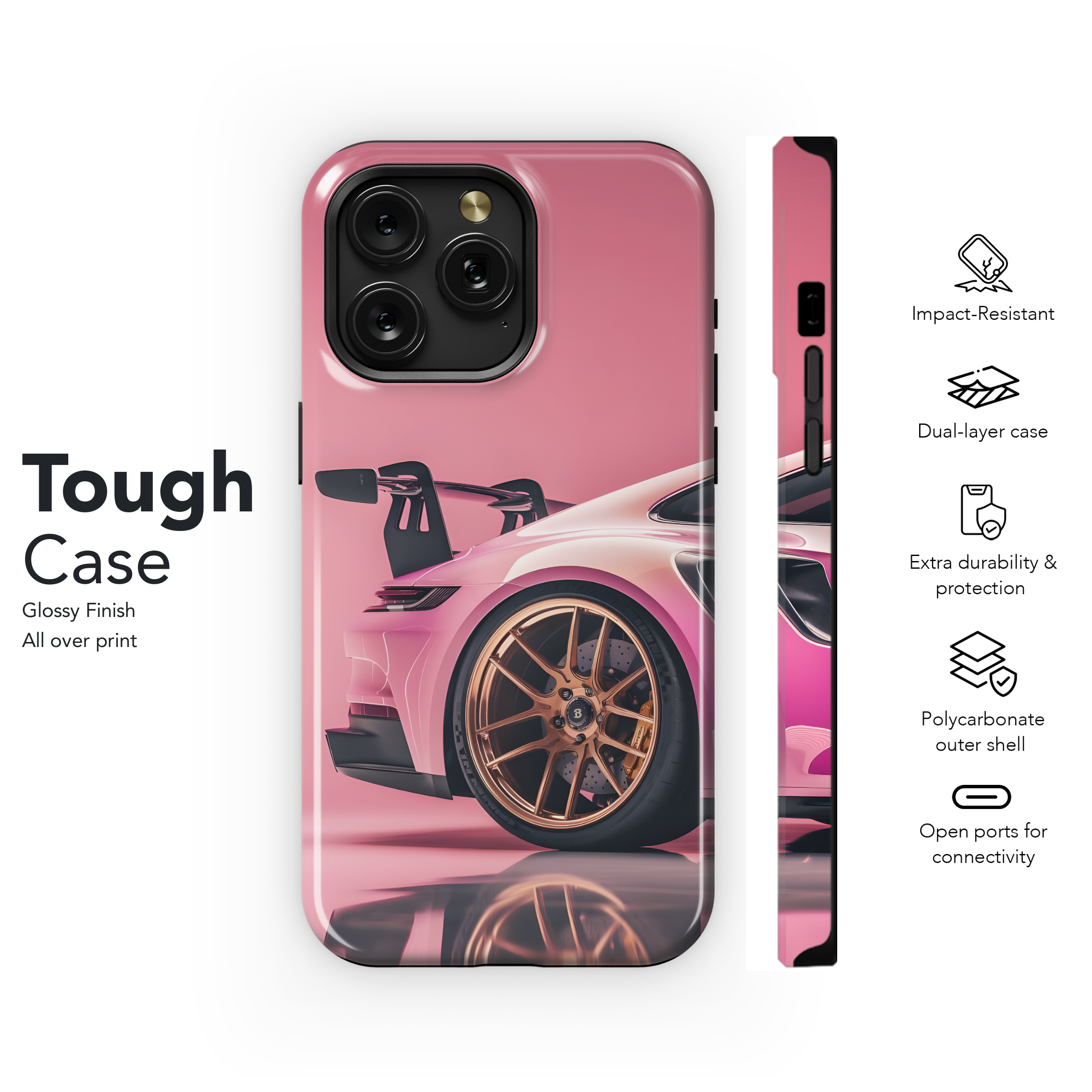 Pink Porsche Dream  
 Phone Case iPhone Samsung Cover Pixel 4412 - Image 6