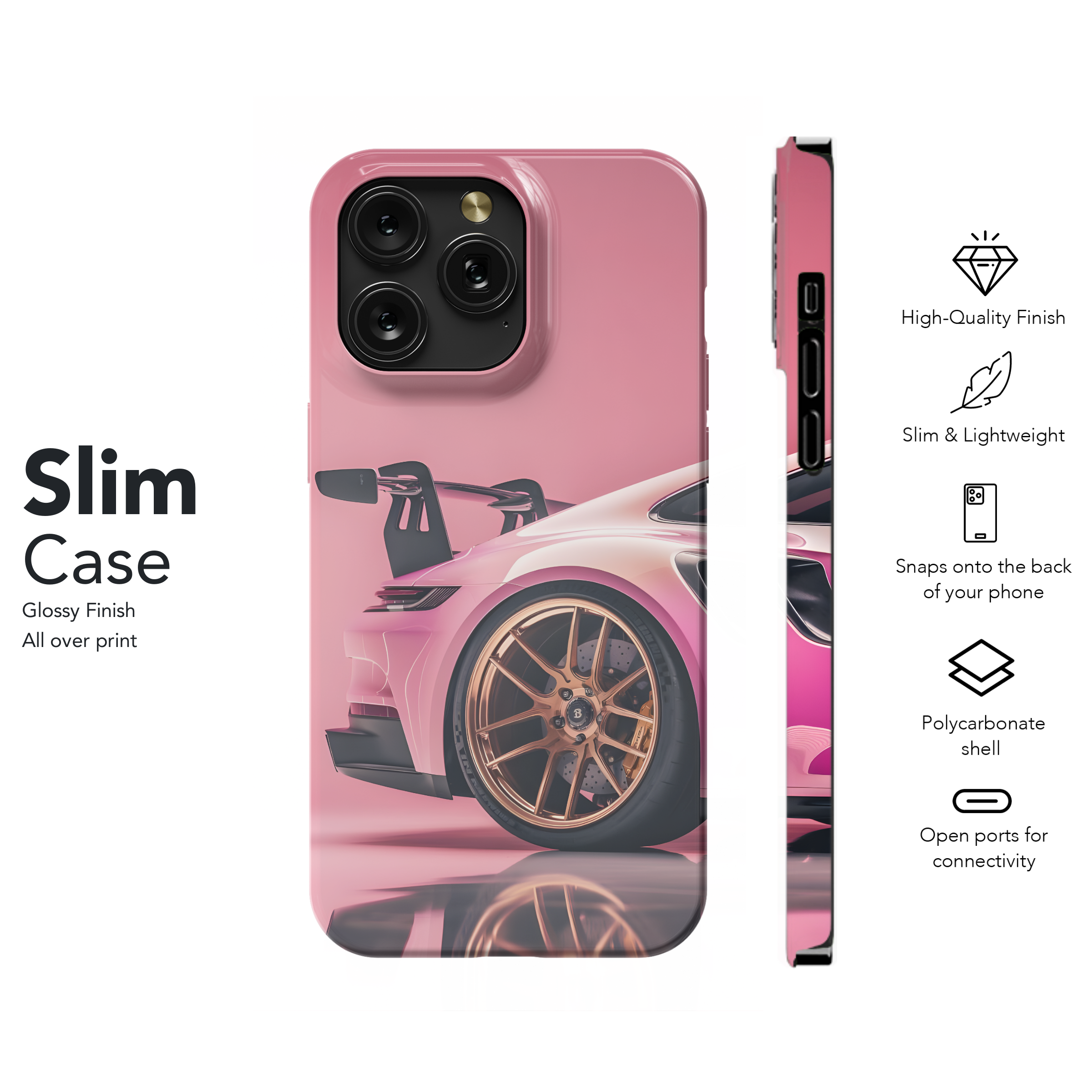 Pink Porsche Dream  
 Phone Case iPhone Samsung Cover Pixel 4412 - Image 7