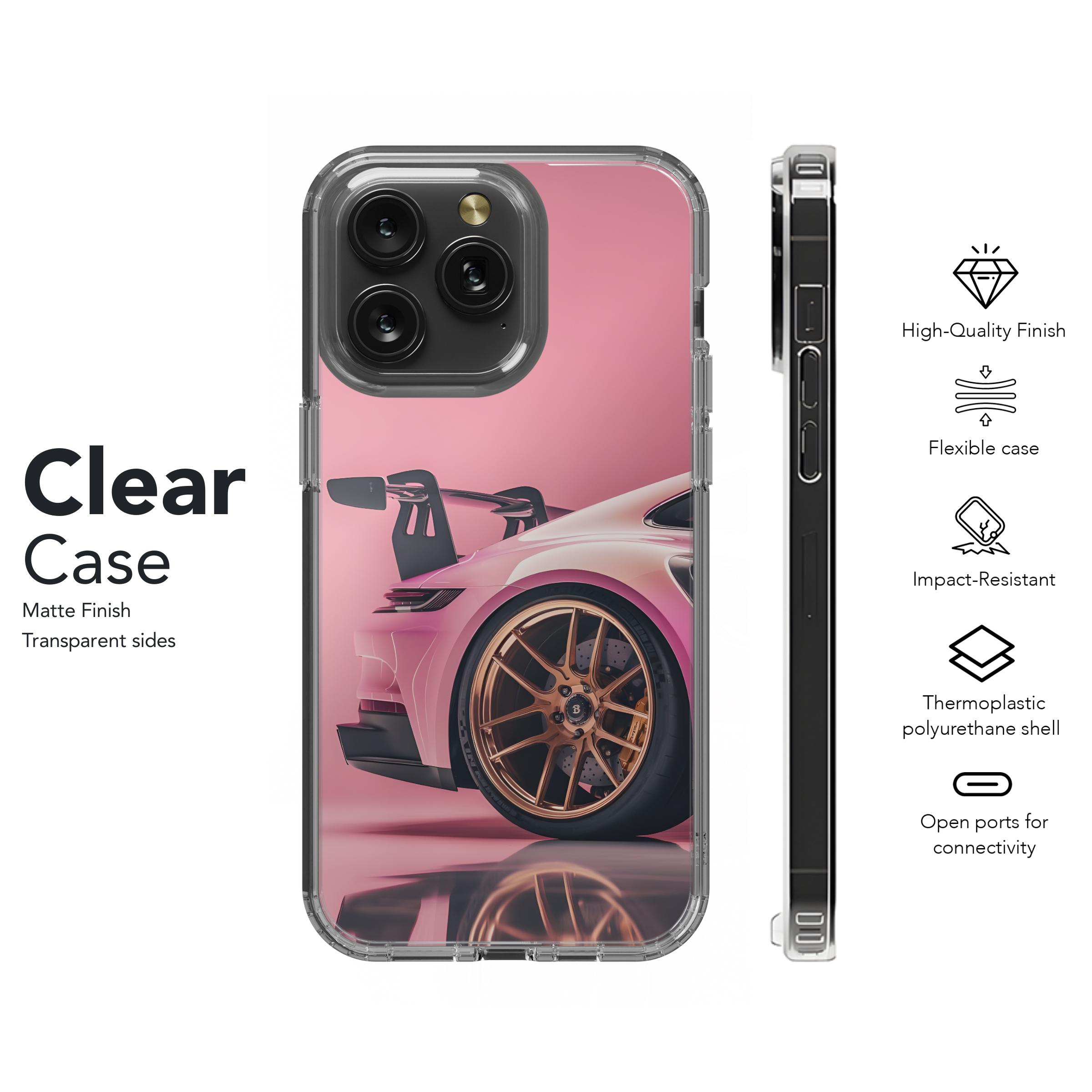 Pink Porsche Dream  
 Phone Case iPhone Samsung Cover Pixel 4412 - Image 8