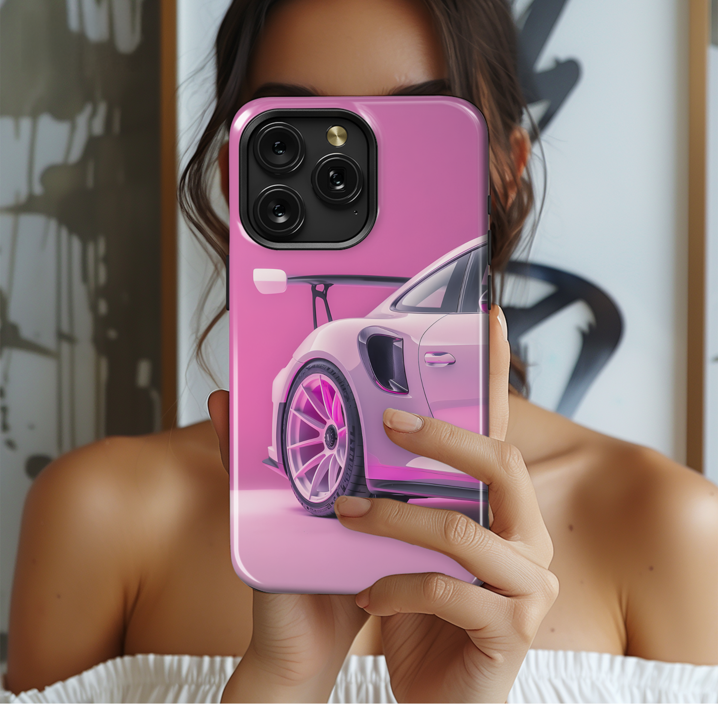 Pink Porsche GT3 RS
 Phone Case iPhone Samsung Cover Pixel 4422 - Image 2