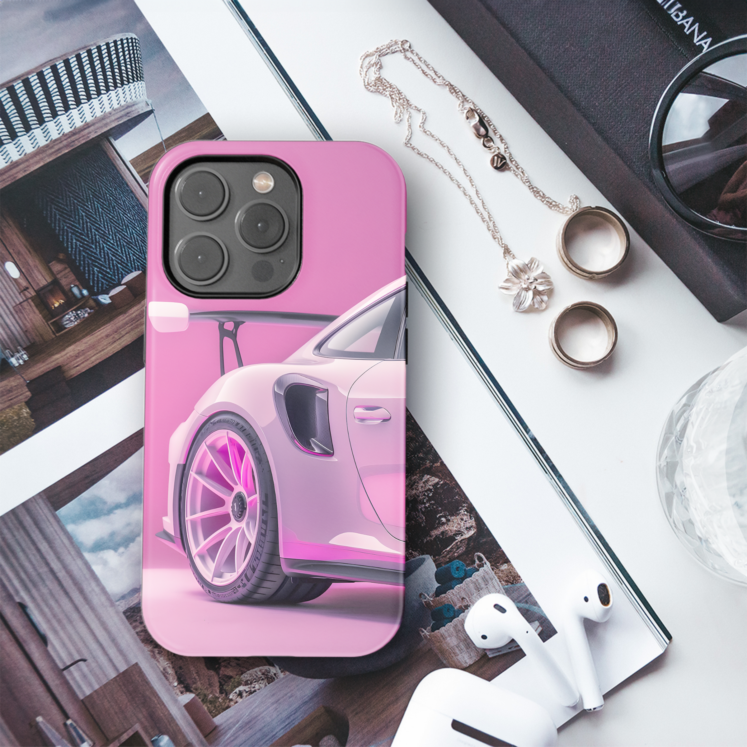 Pink Porsche GT3 RS
 Phone Case iPhone Samsung Cover Pixel 4422 - Image 3