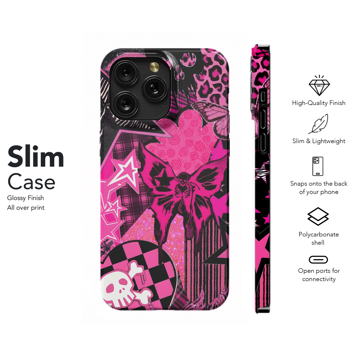 Pink Skull Glam Design
 Phone Case iPhone Samsung Cover Pixel 4088 - Image 7