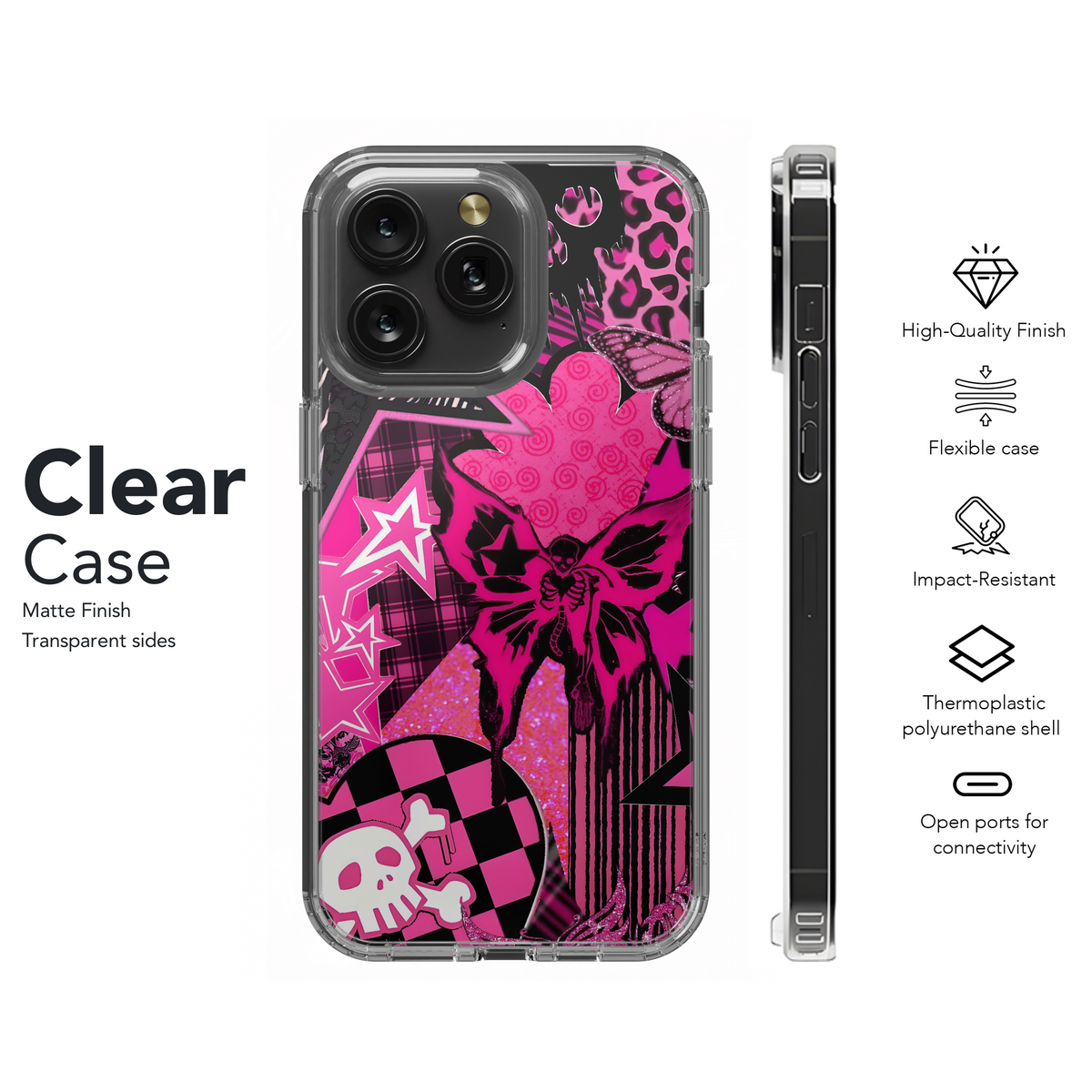 Pink Skull Glam Design
 Phone Case iPhone Samsung Cover Pixel 4088 - Image 8