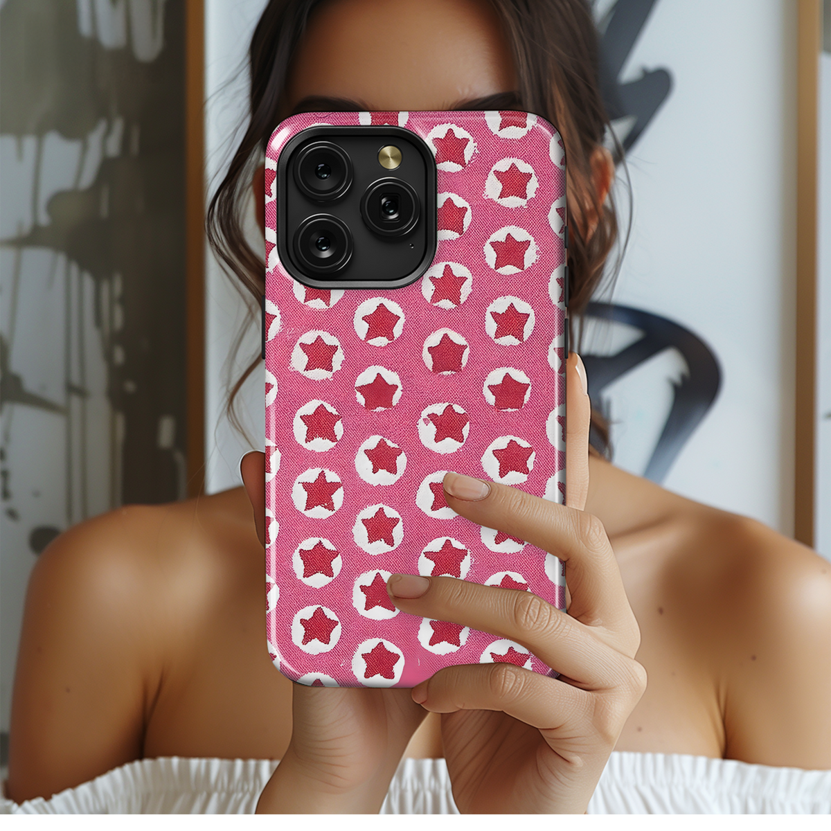 Pink Starry Circles
 Phone Case iPhone Samsung Cover Pixel 4030 - Image 2