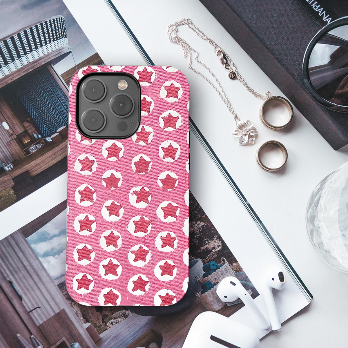 Pink Starry Circles
 Phone Case iPhone Samsung Cover Pixel 4030 - Image 3