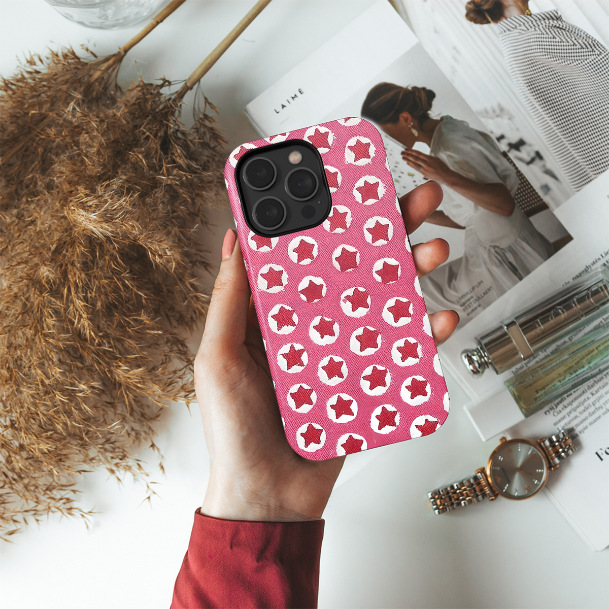 Pink Starry Circles
 Phone Case iPhone Samsung Cover Pixel 4030 - Image 4