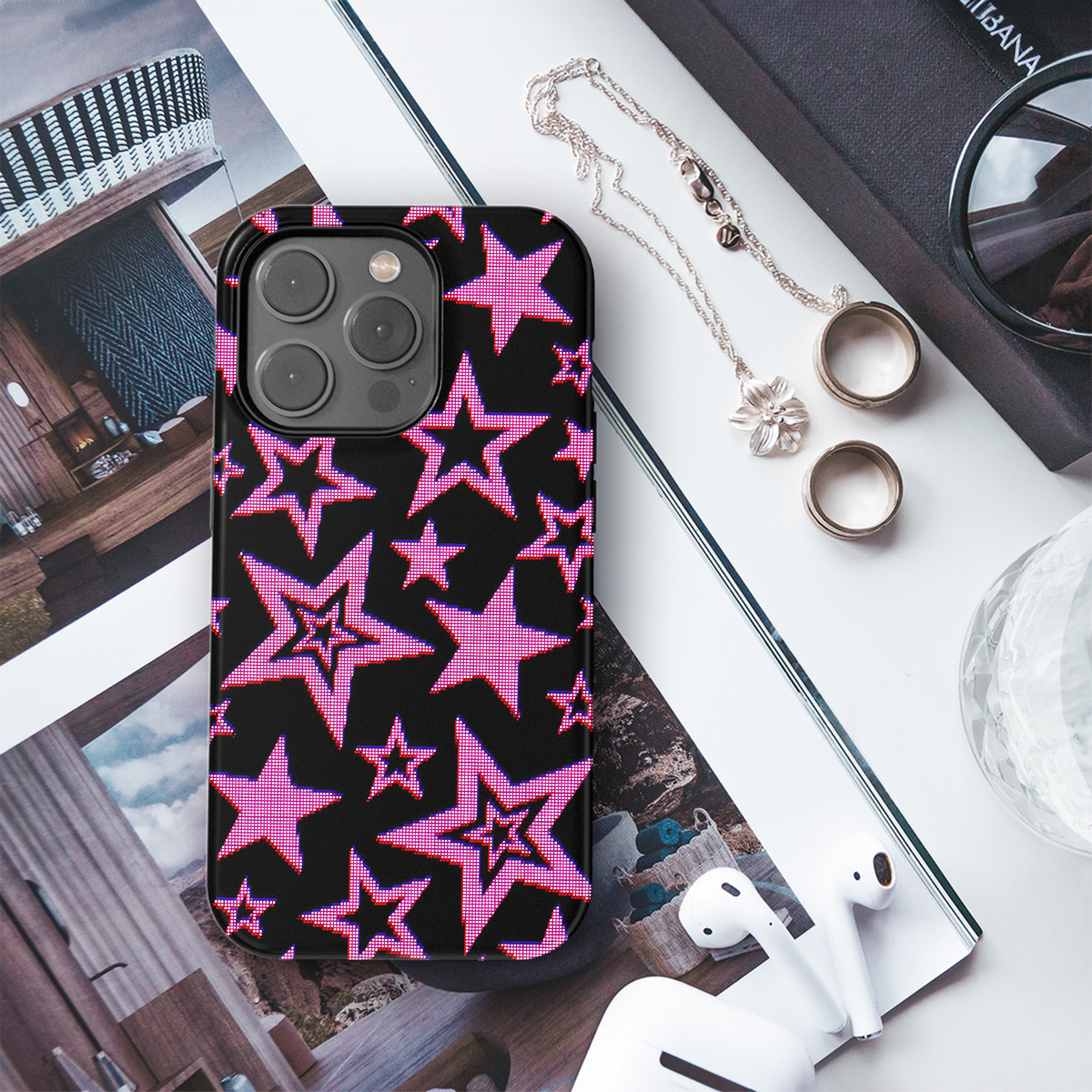 Pink Starry Night
 Phone Case iPhone Samsung Cover Pixel 4086 - Image 3