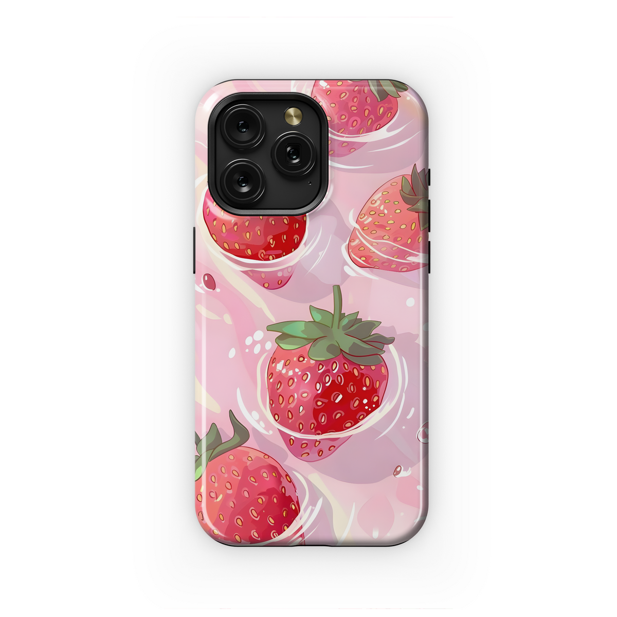 Pink Strawberry Swirl
 Phone Case iPhone Samsung Cover Pixel 4213 - Image 1