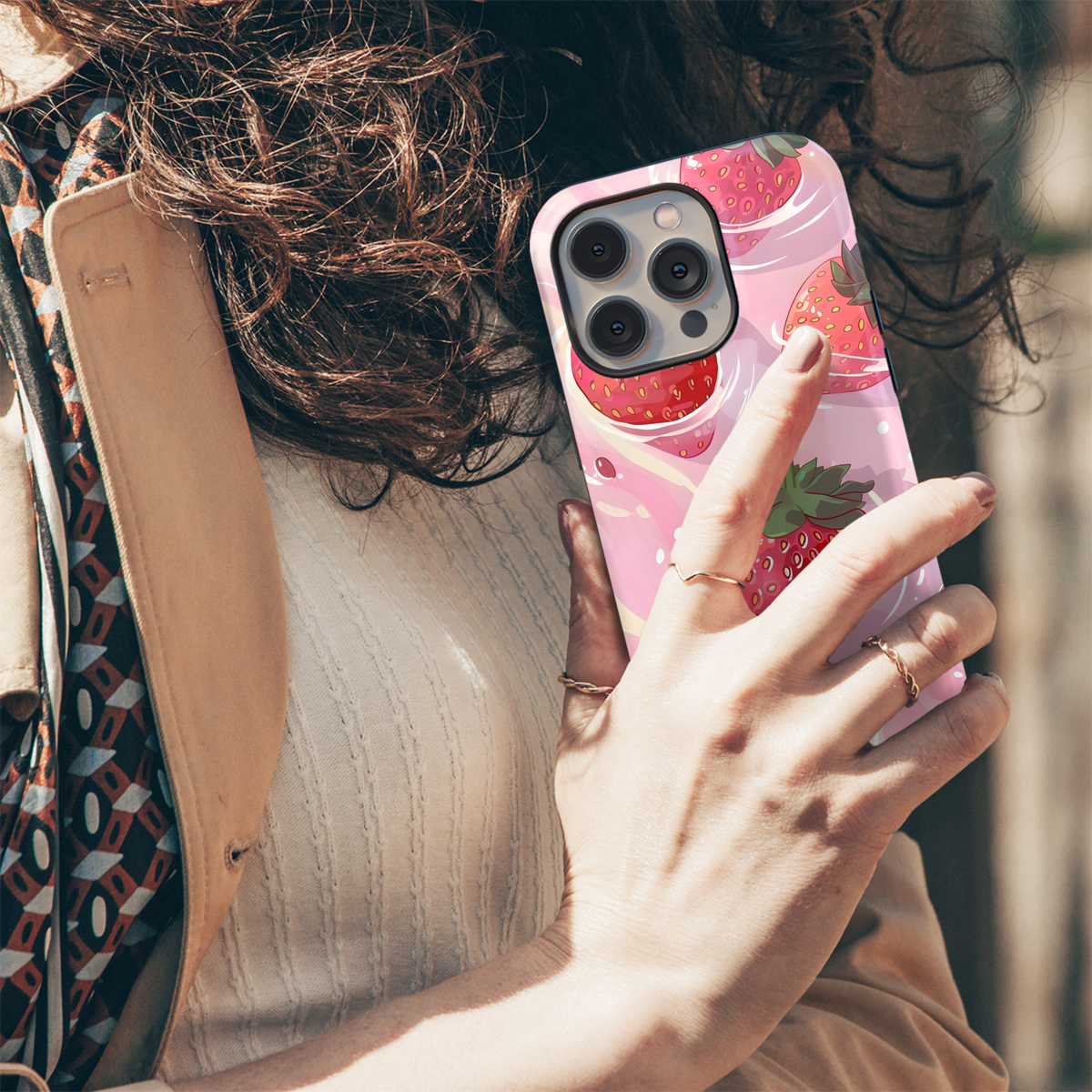 Pink Strawberry Swirl
 Phone Case iPhone Samsung Cover Pixel 4213 - Image 5