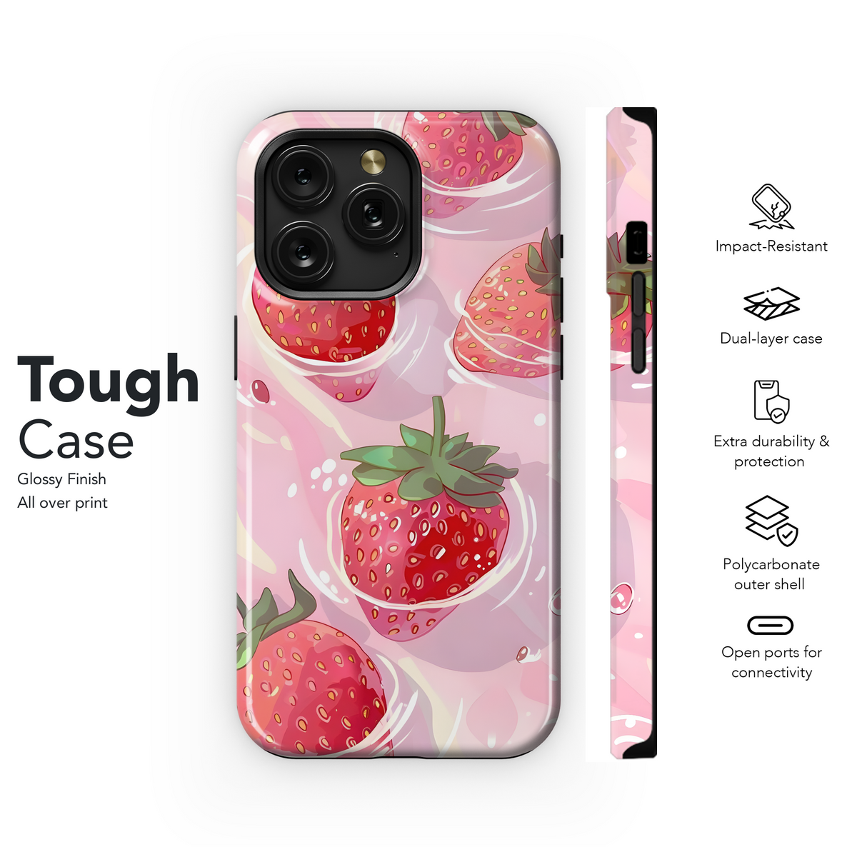 Pink Strawberry Swirl
 Phone Case iPhone Samsung Cover Pixel 4213 - Image 6