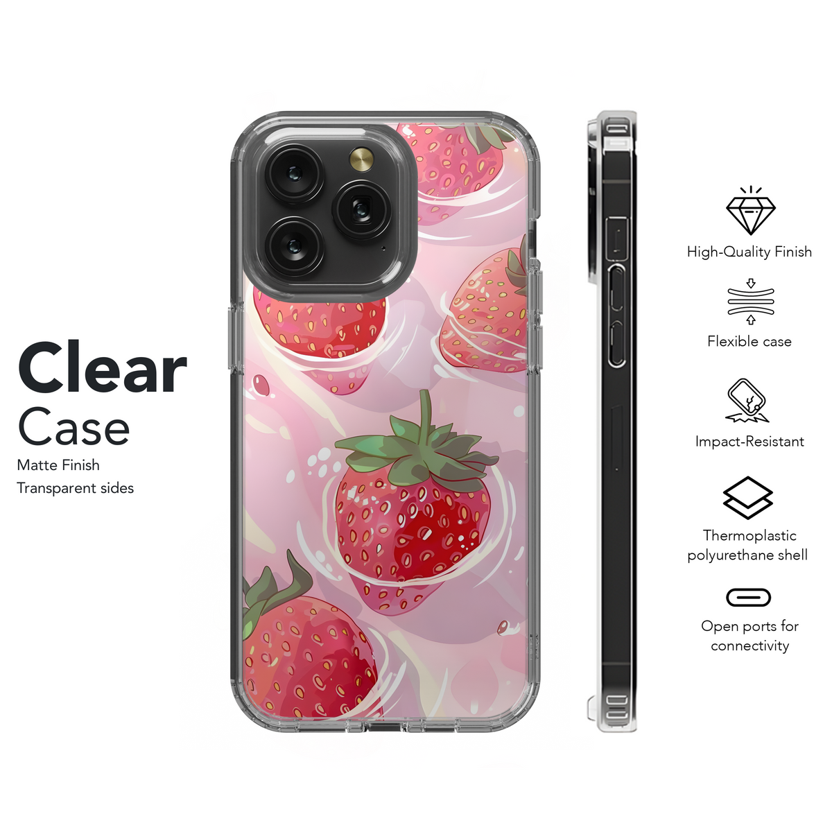 Pink Strawberry Swirl
 Phone Case iPhone Samsung Cover Pixel 4213 - Image 8