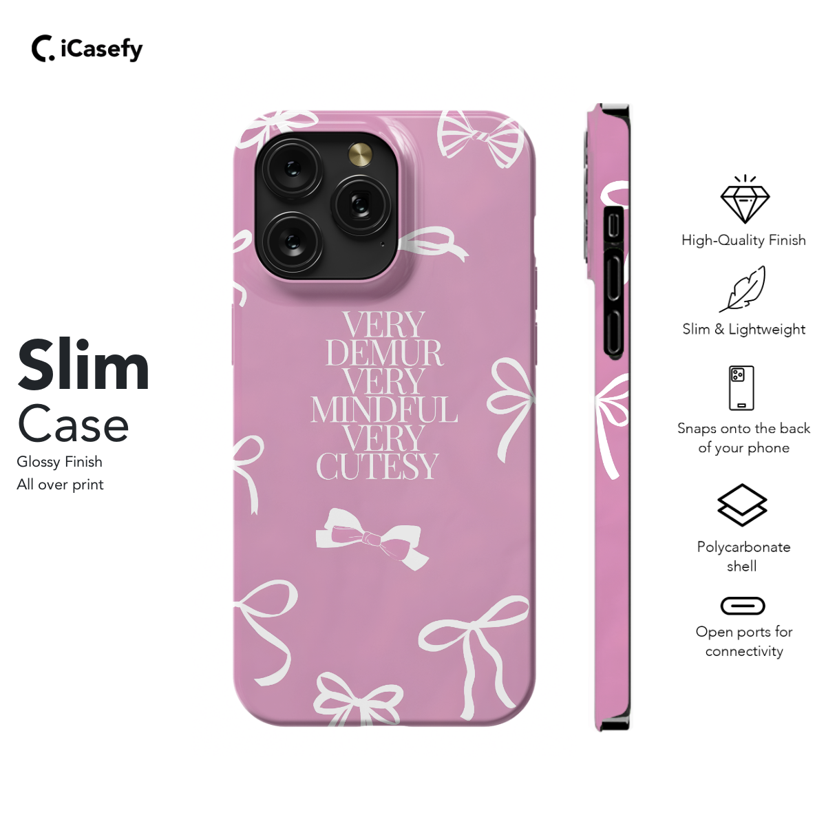 Pink Very Demur Very Mindful Very Cutesy Coquette Phone Case iPhone Samsung Cover Pixel 1348 - Image 6