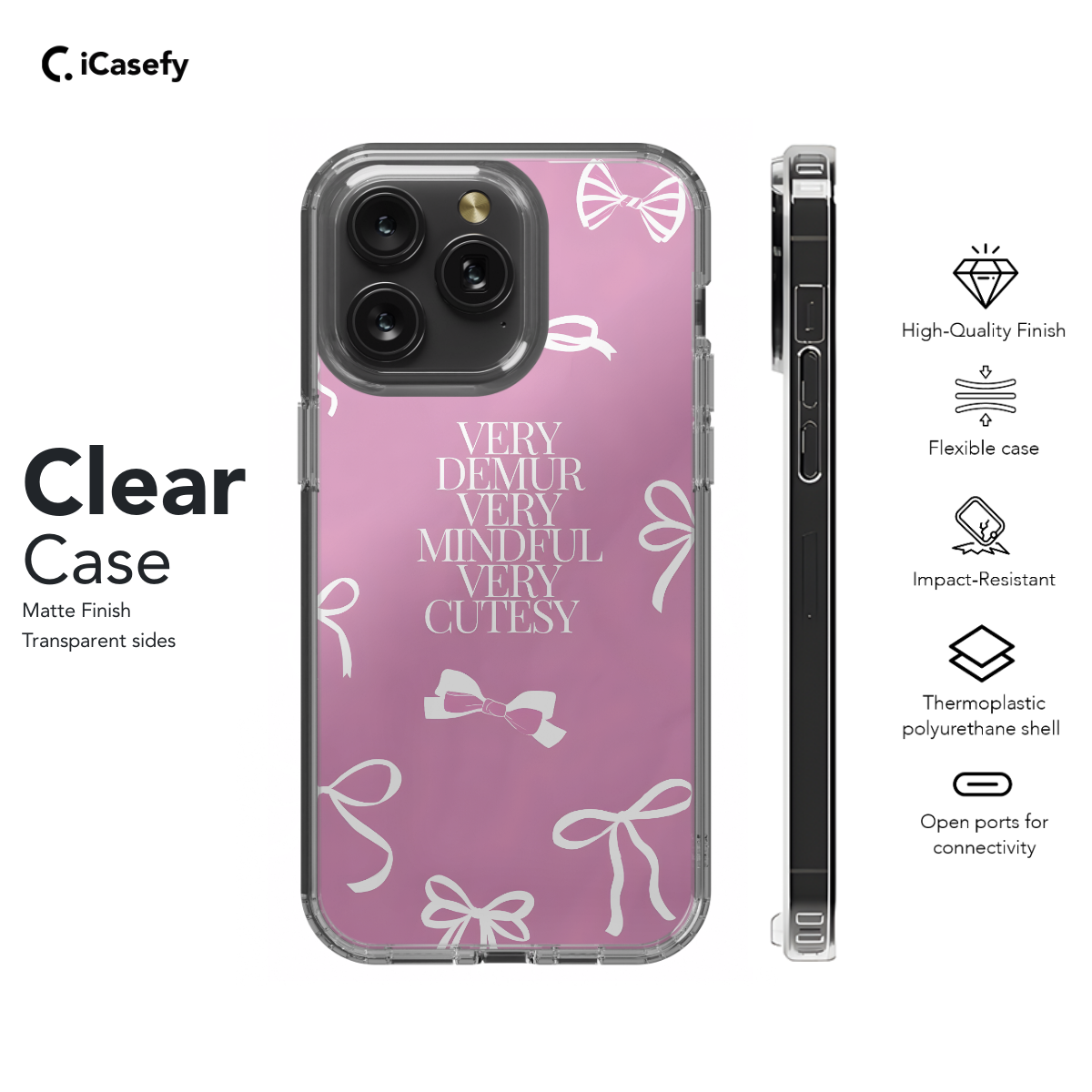 Pink Very Demur Very Mindful Very Cutesy Coquette Phone Case iPhone Samsung Cover Pixel 1348 - Image 7