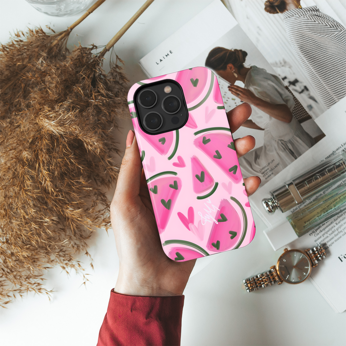 Pink Watermelon Hearts
 Phone Case iPhone Samsung Cover Pixel 4016 - Image 4