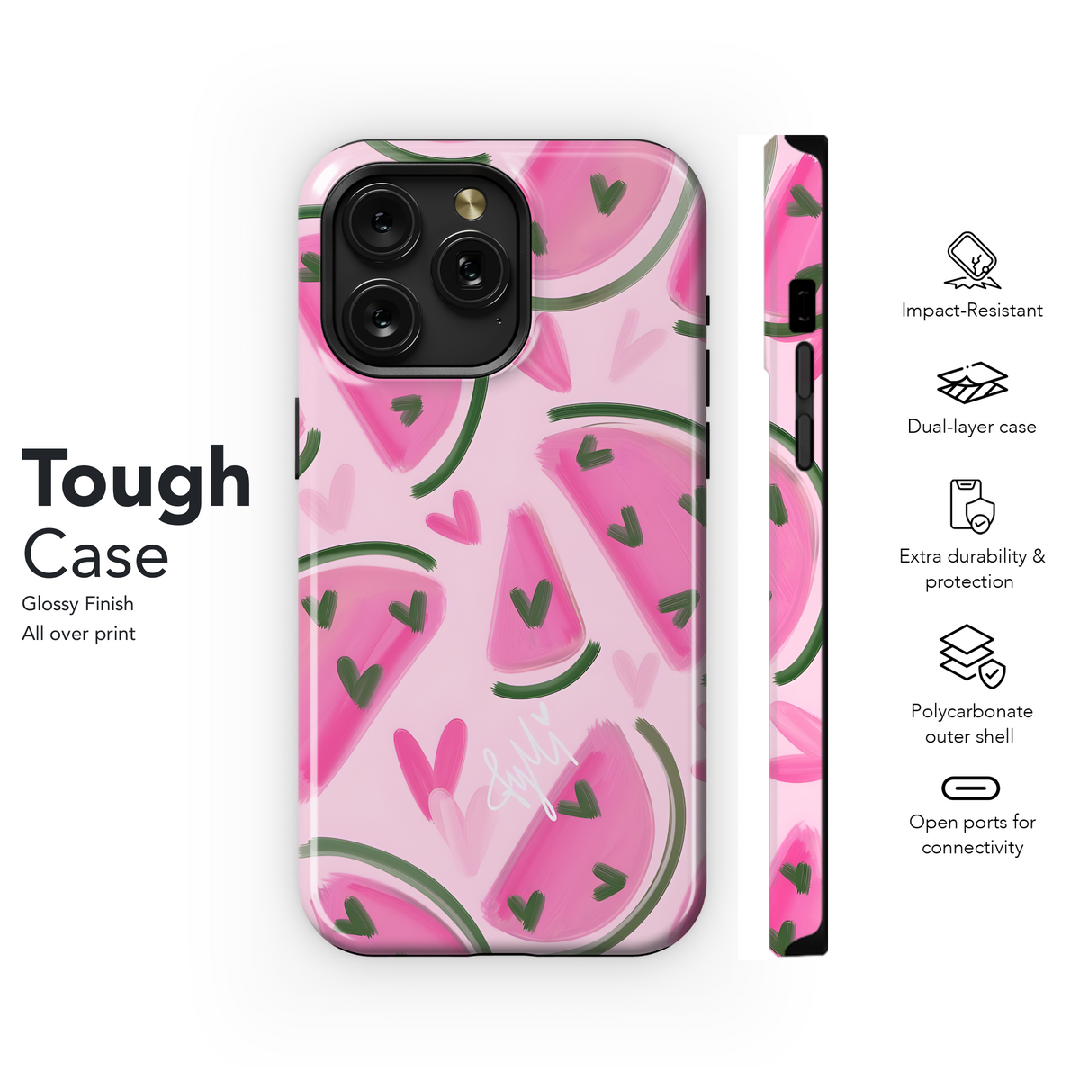 Pink Watermelon Hearts
 Phone Case iPhone Samsung Cover Pixel 4016 - Image 6