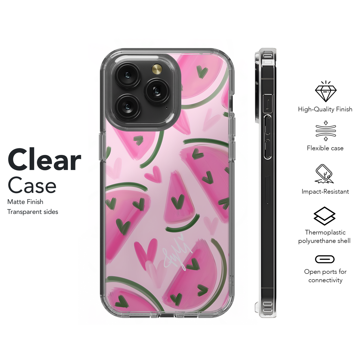 Pink Watermelon Hearts
 Phone Case iPhone Samsung Cover Pixel 4016 - Image 8