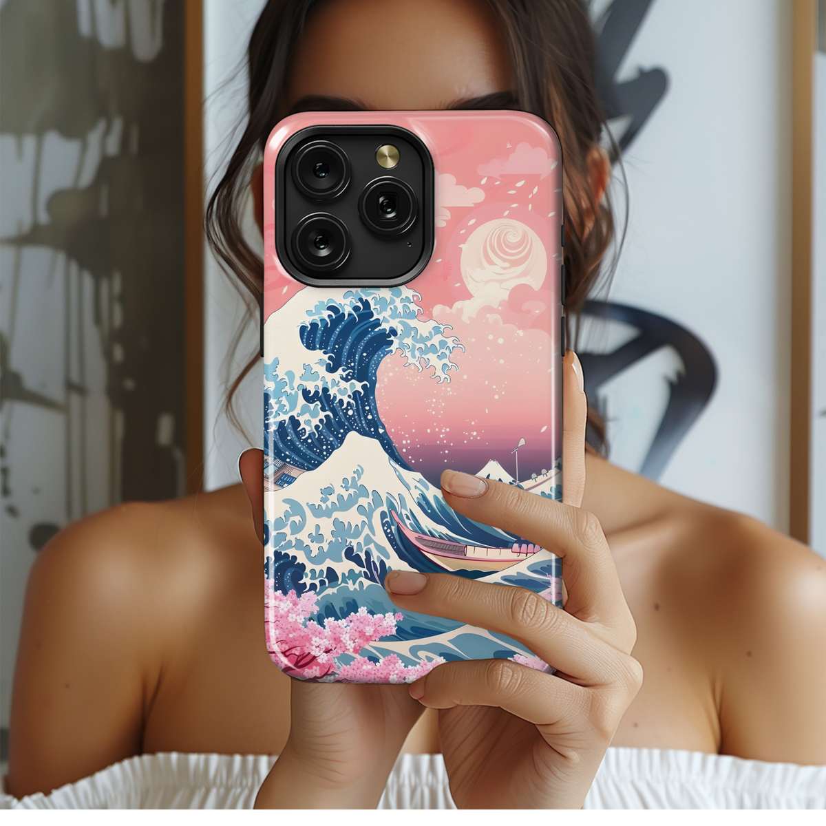 Pink Wave Aesthetic
 Phone Case iPhone Samsung Cover Pixel 4078 - Image 2