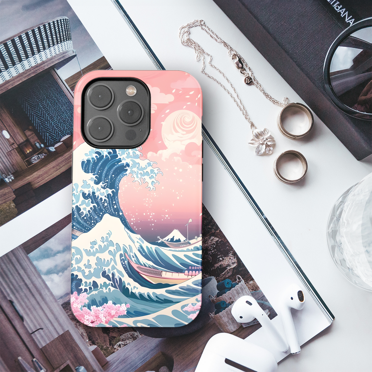 Pink Wave Aesthetic
 Phone Case iPhone Samsung Cover Pixel 4078 - Image 3