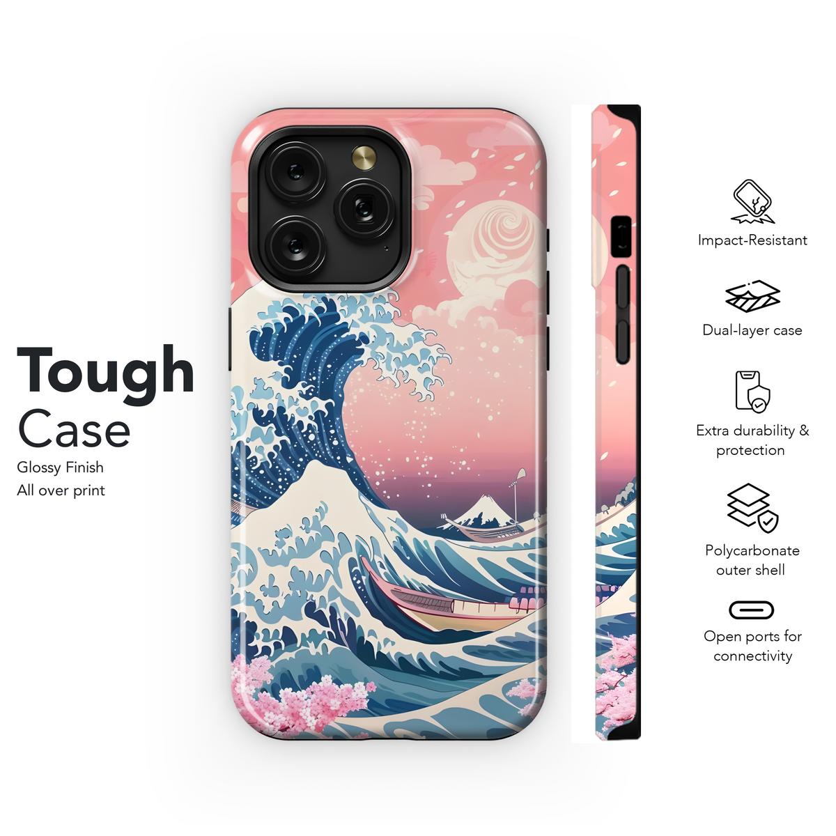 Pink Wave Aesthetic
 Phone Case iPhone Samsung Cover Pixel 4078 - Image 6