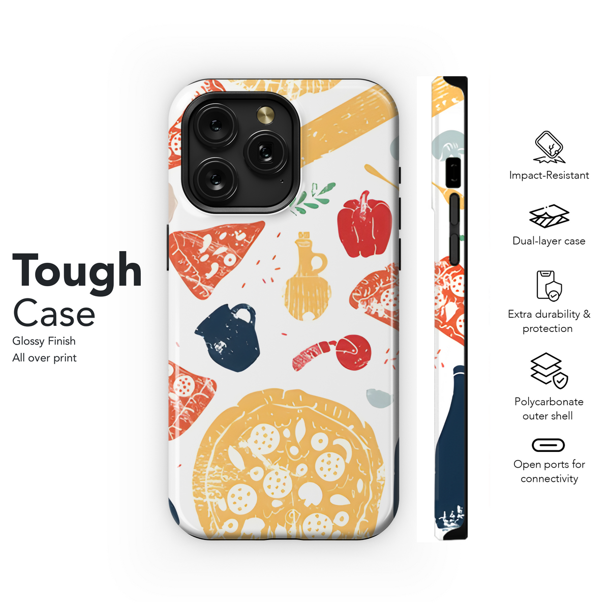 Pizza Doodle Pizzeria Phone Case iPhone Samsung Cover Pixel 2607 - Image 6