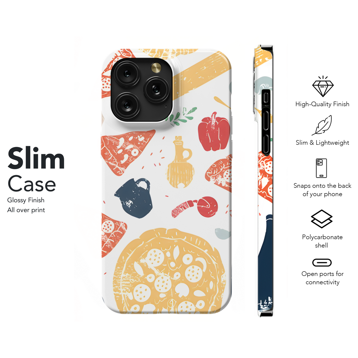 Pizza Doodle Pizzeria Phone Case iPhone Samsung Cover Pixel 2607 - Image 7