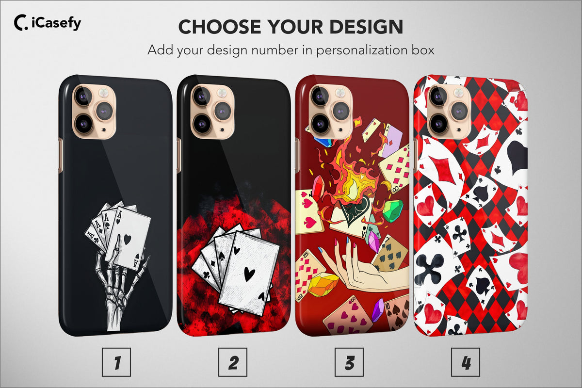 Playing Cards Phone Case Seamless Ace of Hearts Spades Cover - Image 1