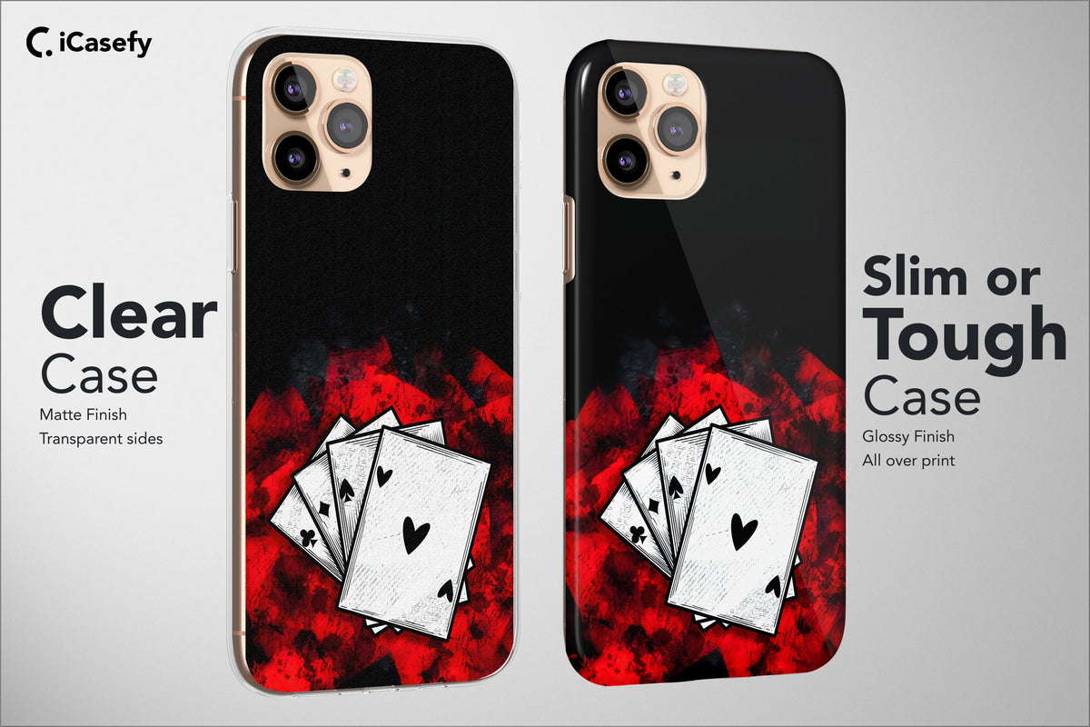 Playing Cards Phone Case Seamless Ace of Hearts Spades Cover - Image 3