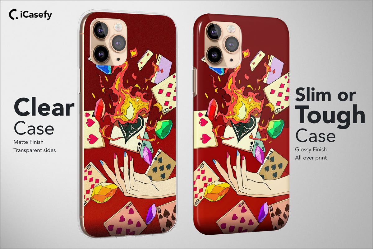 Playing Cards Phone Case Seamless Ace of Hearts Spades Cover - Image 4