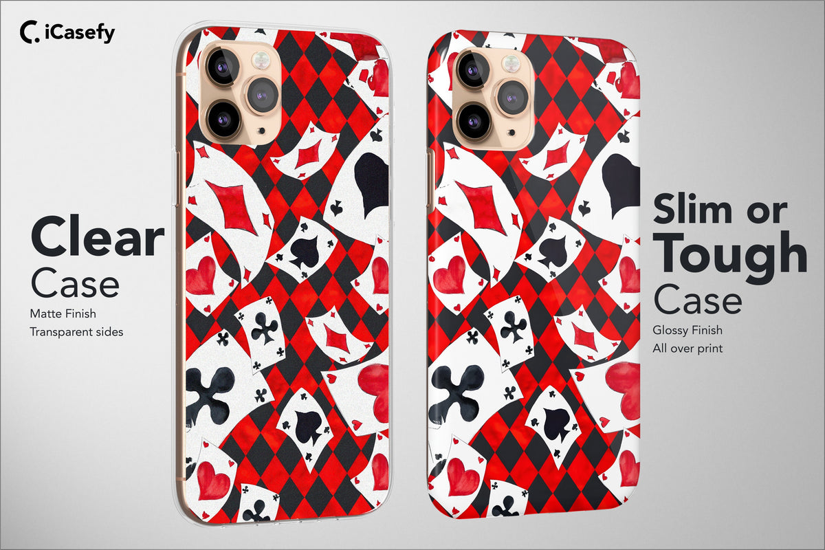 Playing Cards Phone Case Seamless Ace of Hearts Spades Cover - Image 5